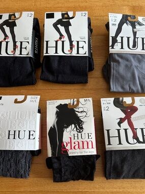 Six pairs of HUE tights